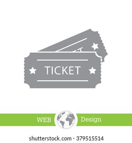 Ticket icon. Vector illustration.