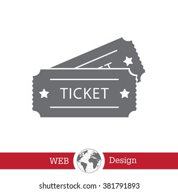 Ticket icon. Vector illustration.