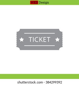 Ticket icon. Vector illustration.