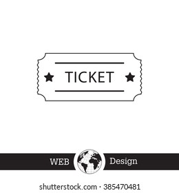 Ticket icon. Vector illustration.