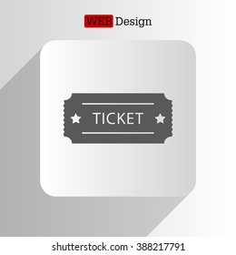 Ticket icon. Vector illustration.