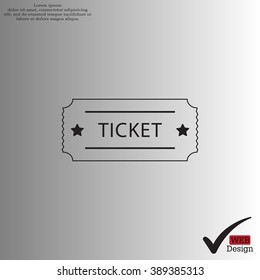 Ticket icon. Vector illustration.