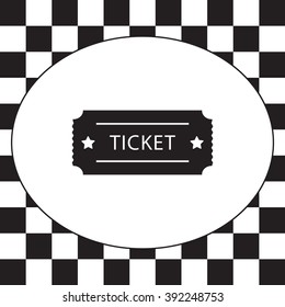 Ticket icon. Vector illustration.