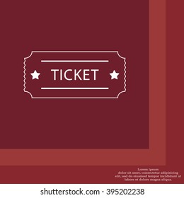 Ticket icon. Vector illustration.