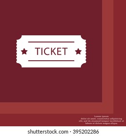 Ticket icon. Vector illustration.
