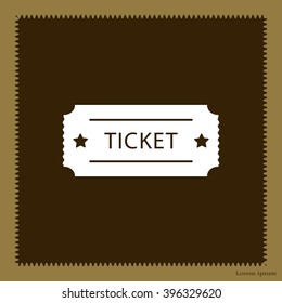 Ticket icon. Vector illustration.