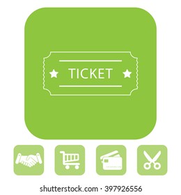 Ticket icon. Vector illustration.