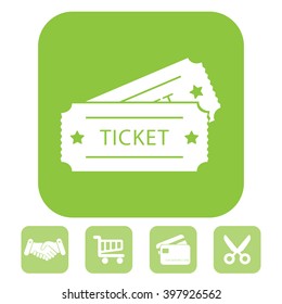 Ticket icon. Vector illustration.