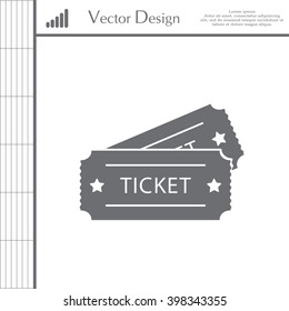 Ticket icon. Vector illustration.