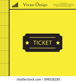 Ticket icon. Vector illustration.