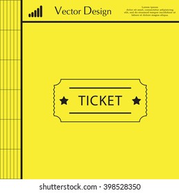 Ticket icon. Vector illustration.