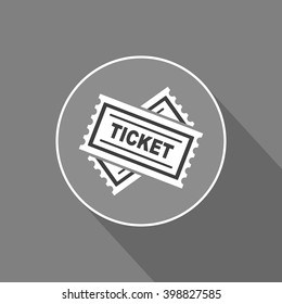 Ticket icon, vector illustration