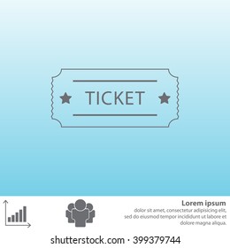 Ticket icon. Vector illustration.