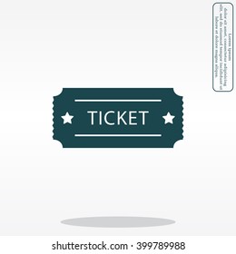 Ticket icon. Vector illustration.