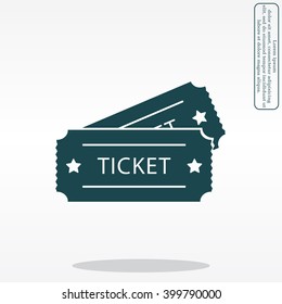 Ticket icon. Vector illustration.
