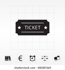 Ticket icon. Vector illustration.