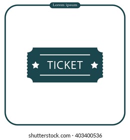 Ticket icon. Vector illustration.