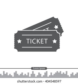 Ticket icon. Vector illustration.