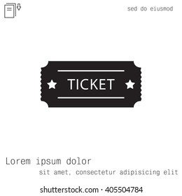 Ticket icon. Vector illustration.