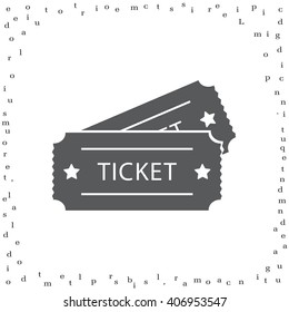 Ticket icon. Vector illustration.