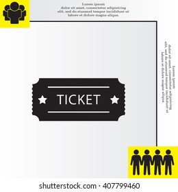 Ticket icon. Vector illustration.