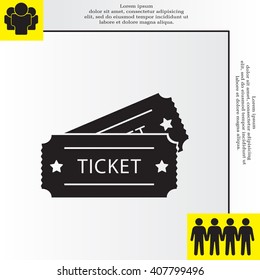 Ticket icon. Vector illustration.