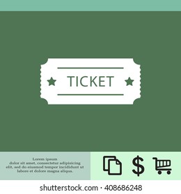 Ticket icon. Vector illustration.
