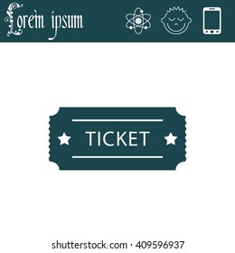 Ticket icon. Vector illustration.