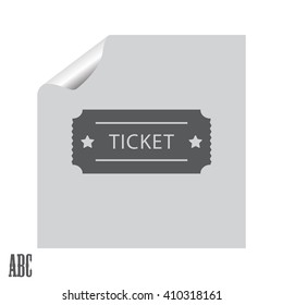Ticket icon. Vector illustration.