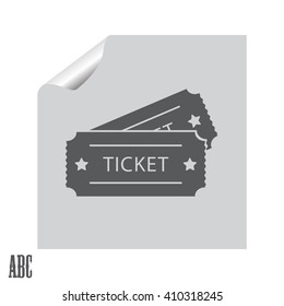 Ticket icon. Vector illustration.
