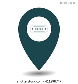 Ticket icon. Vector illustration.