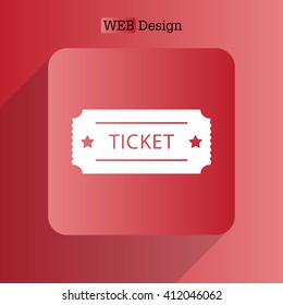 Ticket icon. Vector illustration.