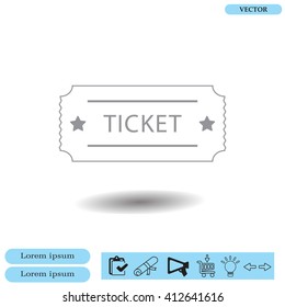 Ticket icon. Vector illustration.