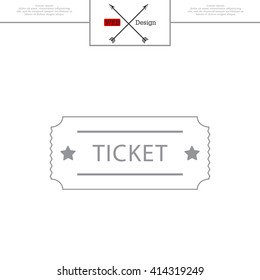 Ticket icon. Vector illustration.