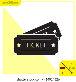 Ticket icon. Vector illustration.