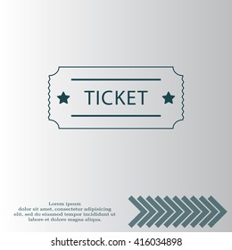 Ticket icon. Vector illustration.