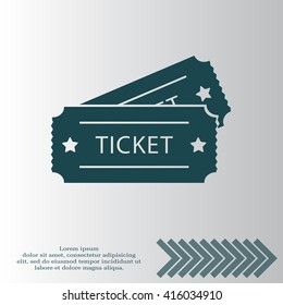 Ticket icon. Vector illustration.