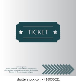Ticket icon. Vector illustration.
