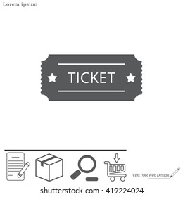 Ticket icon. Vector illustration.