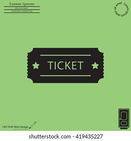 Ticket icon. Vector illustration.