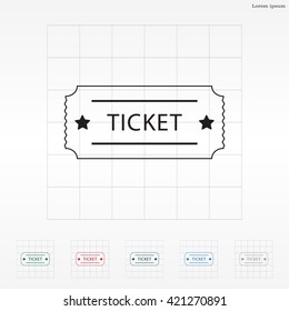 Ticket icon. Vector illustration.