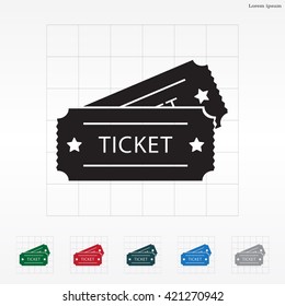 Ticket icon. Vector illustration.