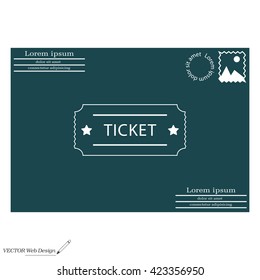 Ticket icon. Vector illustration.