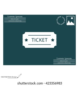 Ticket icon. Vector illustration.