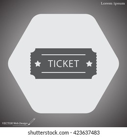Ticket icon. Vector illustration.