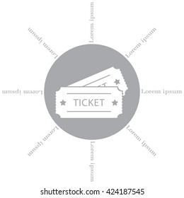 Ticket icon. Vector illustration.