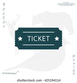 Ticket icon. Vector illustration.