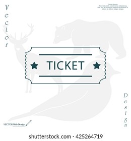 Ticket icon. Vector illustration.