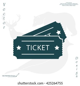 Ticket icon. Vector illustration.