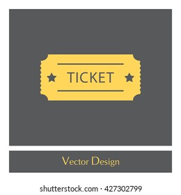 Ticket icon. Vector illustration.